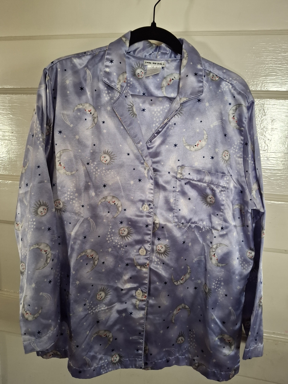 Vintage Charter Club Celestial Satin Pajama Set Moon Sun Stars S (Cfd008)